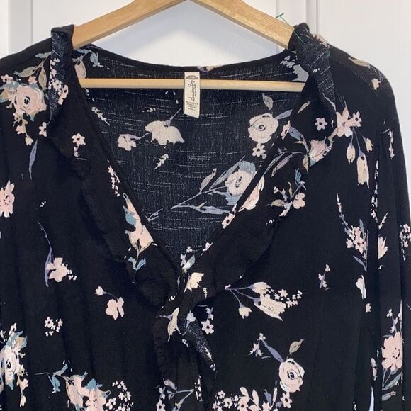 American rag juniors ruffled lace trim maxi dress black L - Picture 4 of 8